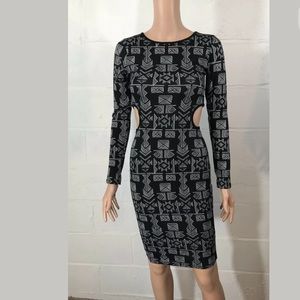 Forever 21 Dress  S Cut Out Bodycon Black White